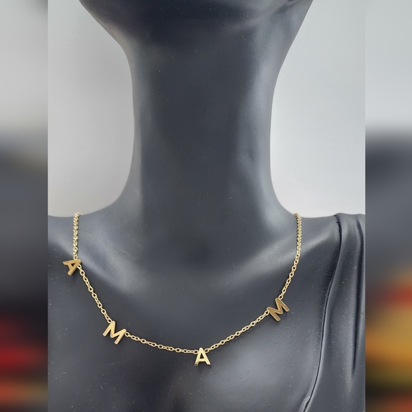 ✨ Gold “MAMA” Letter Necklace ✨ - Picture 3 of 5
